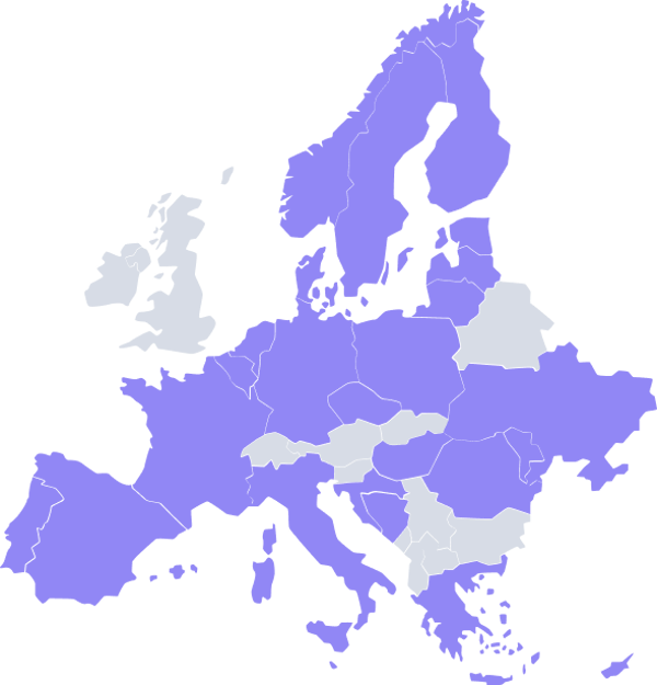 Participating countries map